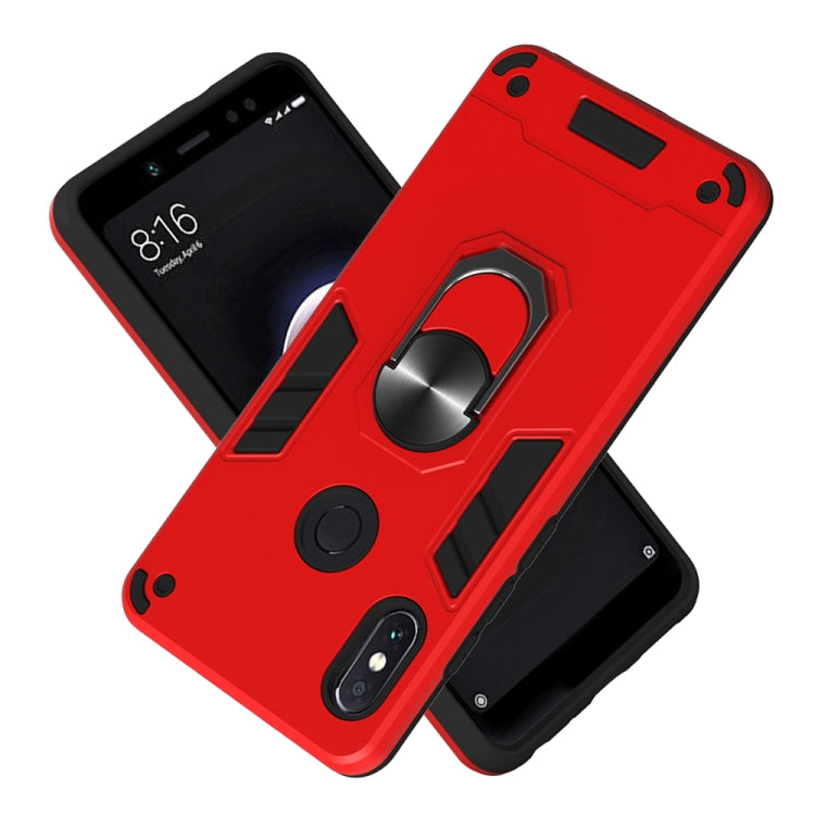 For Xiaomi Rdemi Note 5 Pro / Note 5 2 in 1 Armour Series PC + TPU Protective Case with Ring Holder