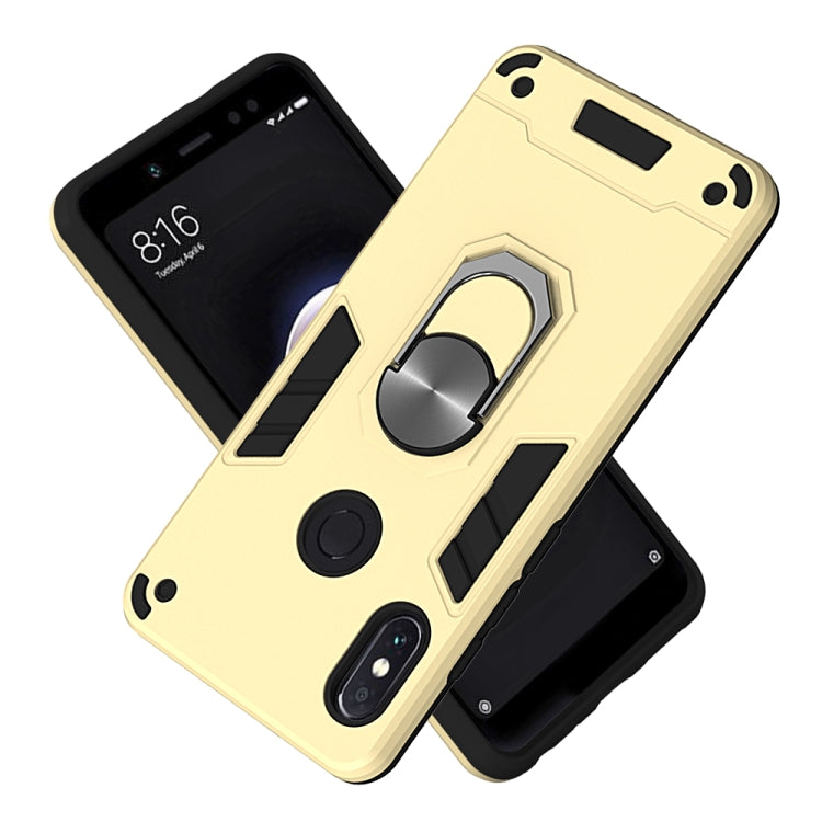 For Xiaomi Rdemi Note 5 Pro / Note 5 2 in 1 Armour Series PC + TPU Protective Case with Ring Holder