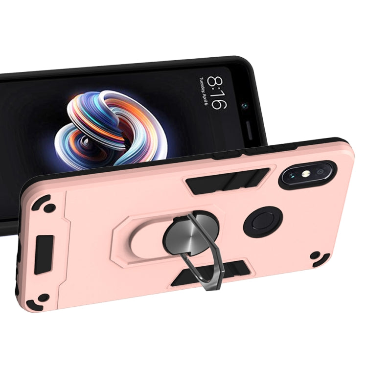 For Xiaomi Rdemi Note 5 Pro / Note 5 2 in 1 Armour Series PC + TPU Protective Case with Ring Holder