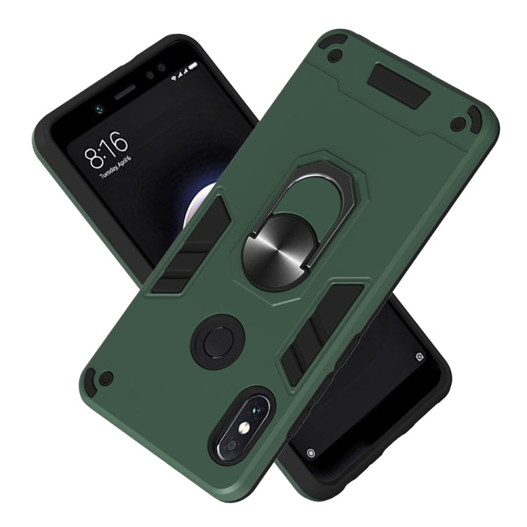 For Xiaomi Rdemi Note 5 Pro / Note 5 2 in 1 Armour Series PC + TPU Protective Case with Ring Holder