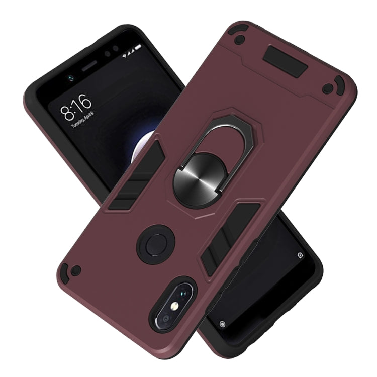 For Xiaomi Rdemi Note 5 Pro / Note 5 2 in 1 Armour Series PC + TPU Protective Case with Ring Holder