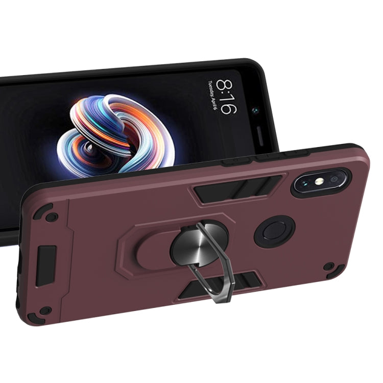 For Xiaomi Rdemi Note 5 Pro / Note 5 2 in 1 Armour Series PC + TPU Protective Case with Ring Holder
