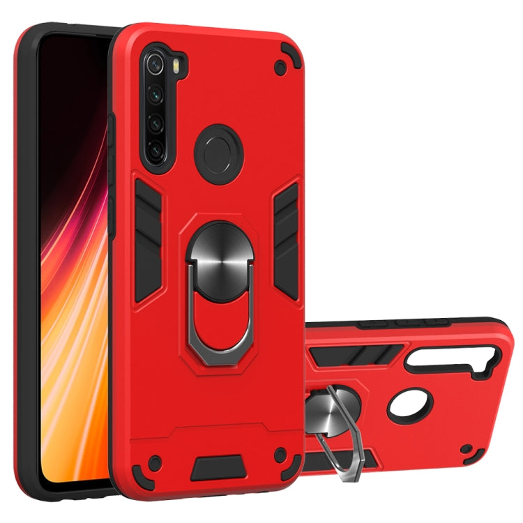 For Xiaomi Rdemi Note 8 2 in 1 Armour Series PC + TPU Protective Case with Ring Holder