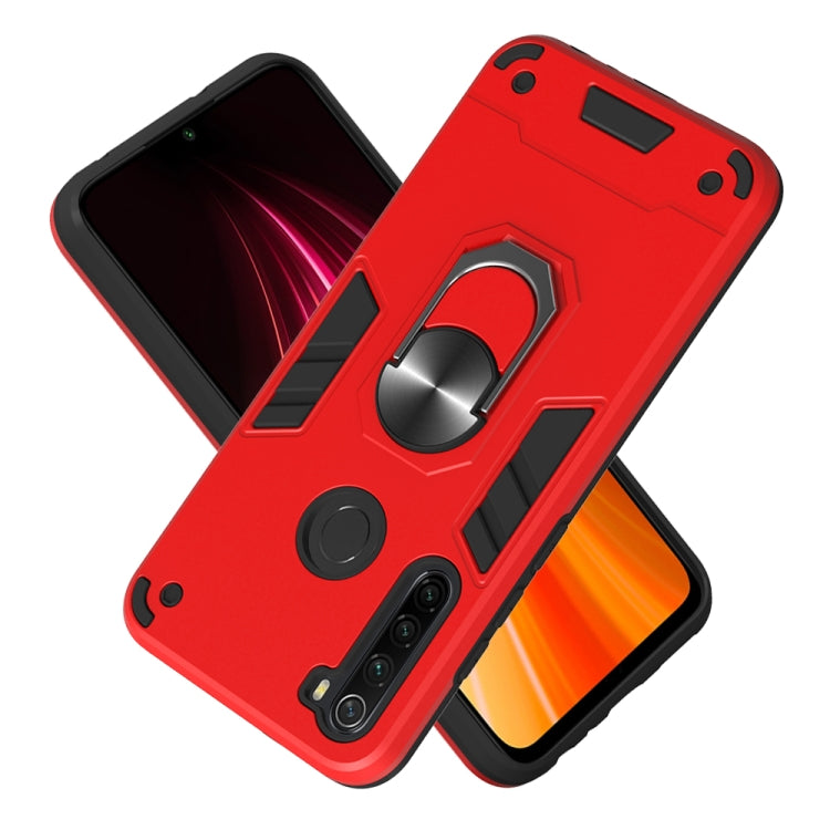 For Xiaomi Rdemi Note 8 2 in 1 Armour Series PC + TPU Protective Case with Ring Holder