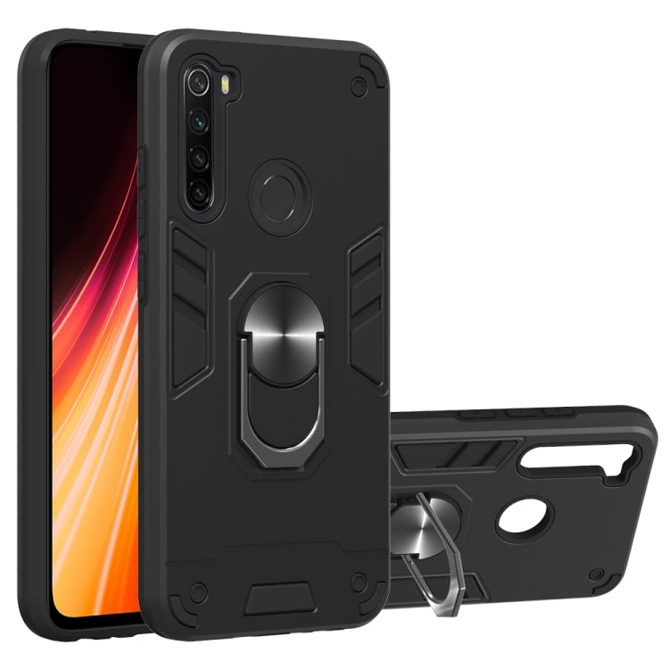 For Xiaomi Rdemi Note 8 2 in 1 Armour Series PC + TPU Protective Case with Ring Holder