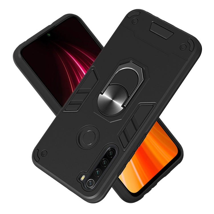 For Xiaomi Rdemi Note 8 2 in 1 Armour Series PC + TPU Protective Case with Ring Holder