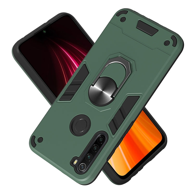 For Xiaomi Rdemi Note 8 2 in 1 Armour Series PC + TPU Protective Case with Ring Holder