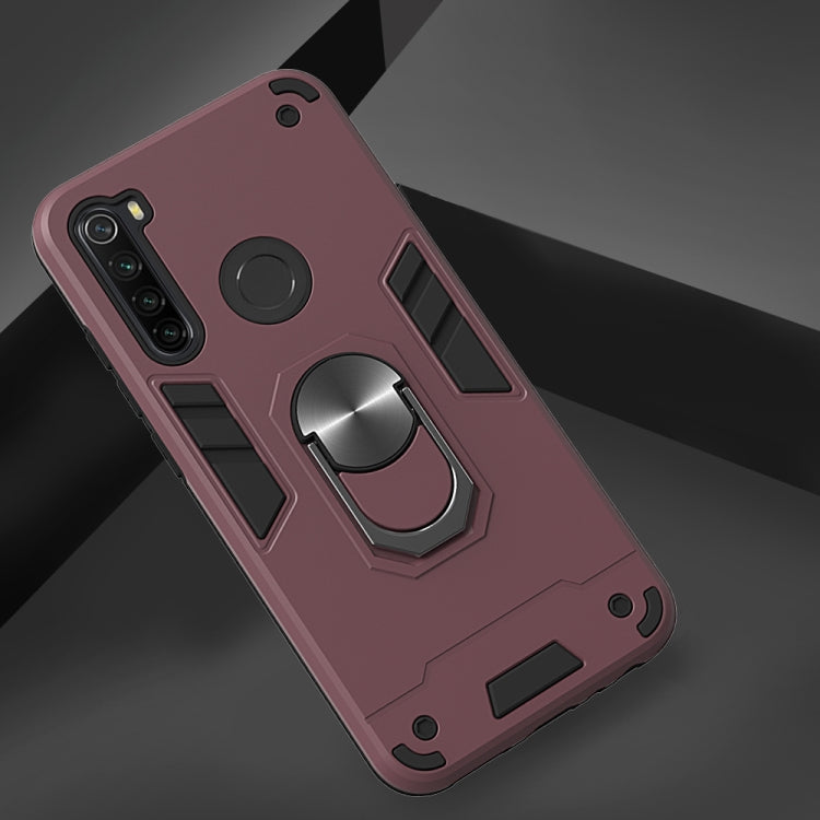 For Xiaomi Rdemi Note 8 2 in 1 Armour Series PC + TPU Protective Case with Ring Holder