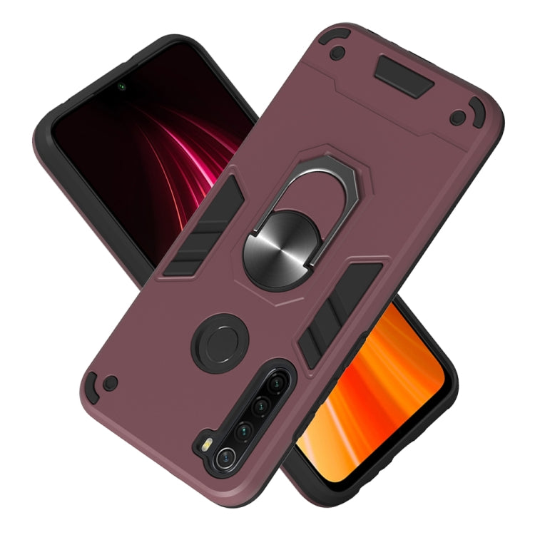 For Xiaomi Rdemi Note 8 2 in 1 Armour Series PC + TPU Protective Case with Ring Holder