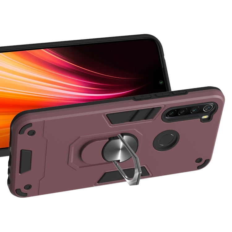 For Xiaomi Rdemi Note 8 2 in 1 Armour Series PC + TPU Protective Case with Ring Holder