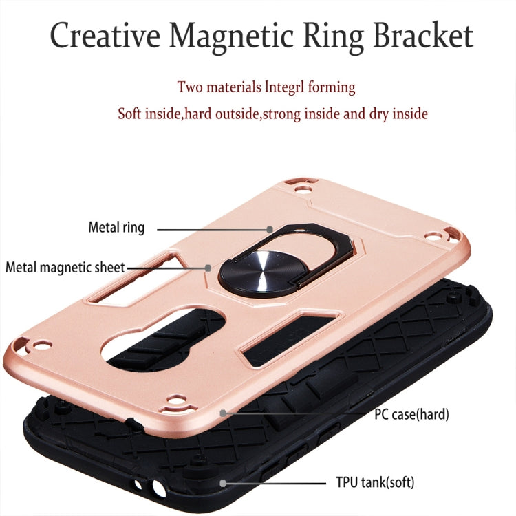 For Motorola E5 Play / E5 (US Version) 2 in 1 Armour Series PC + TPU Protective Case with Ring Holder