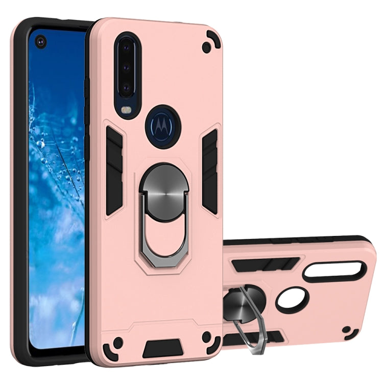 For Motorola Moto P40 Power 2 in 1 Armour Series PC + TPU Protective Case with Ring Holder