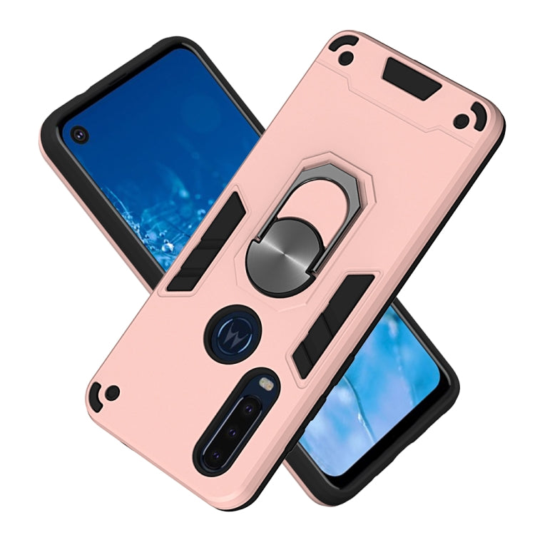 For Motorola Moto P40 Power 2 in 1 Armour Series PC + TPU Protective Case with Ring Holder