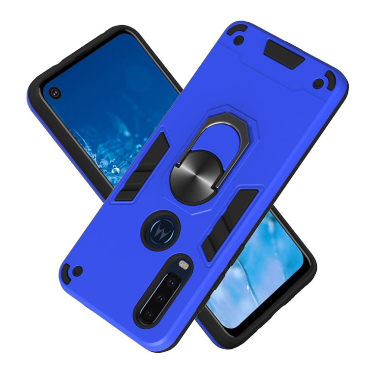 For Motorola Moto P40 Power 2 in 1 Armour Series PC + TPU Protective Case with Ring Holder