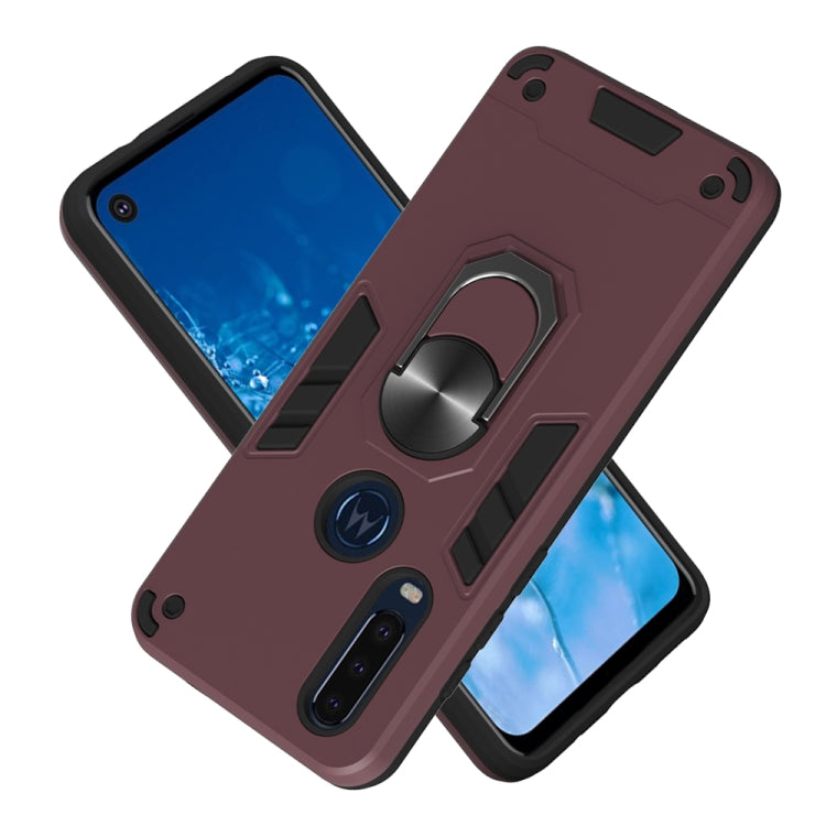 For Motorola Moto P40 Power 2 in 1 Armour Series PC + TPU Protective Case with Ring Holder