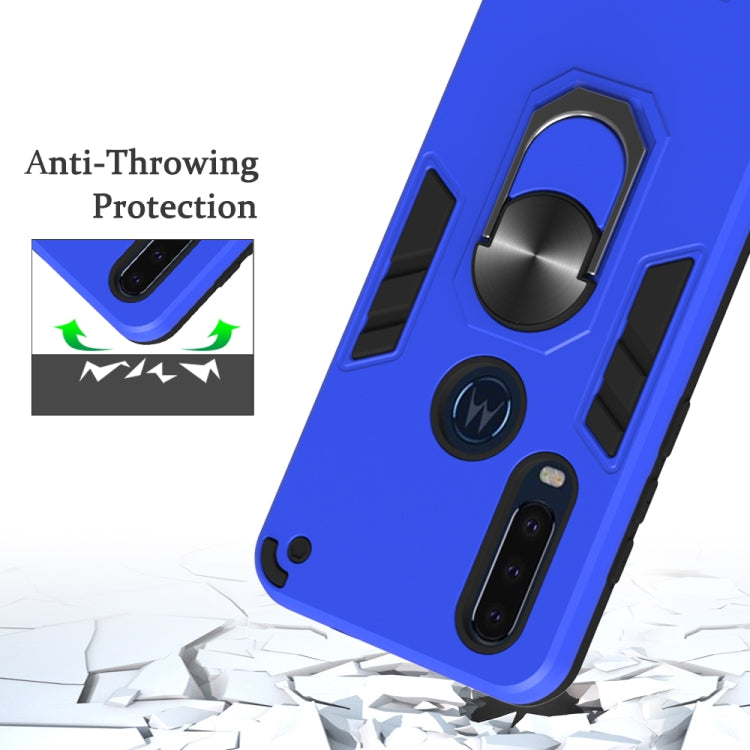 For Motorola Moto P40 Power 2 in 1 Armour Series PC + TPU Protective Case with Ring Holder