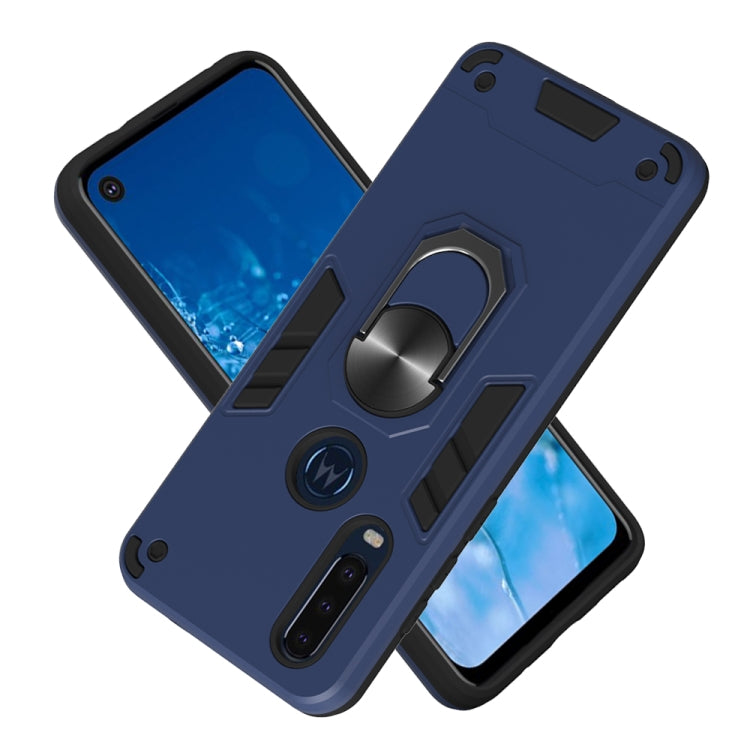 For Motorola Moto P40 Power 2 in 1 Armour Series PC + TPU Protective Case with Ring Holder