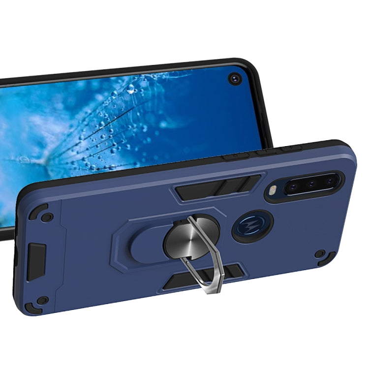 For Motorola Moto P40 Power 2 in 1 Armour Series PC + TPU Protective Case with Ring Holder