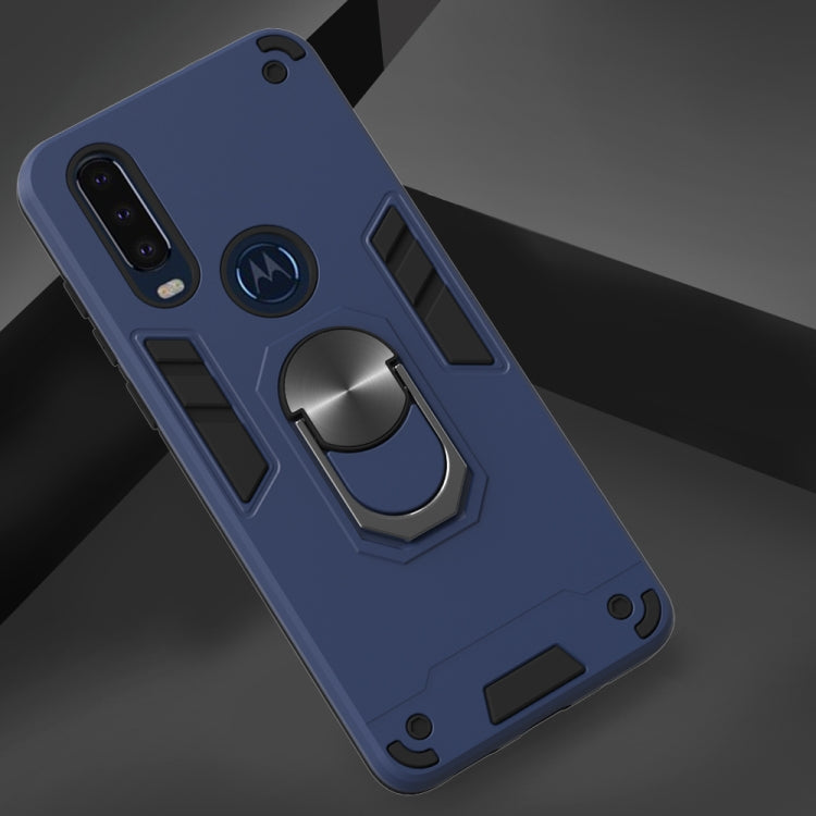 For Motorola Moto P40 Power 2 in 1 Armour Series PC + TPU Protective Case with Ring Holder