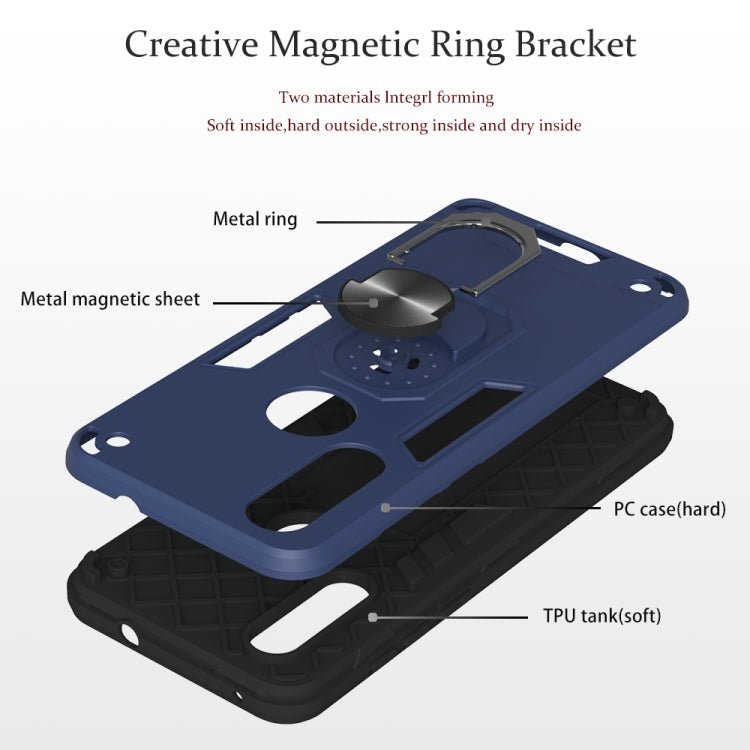 For Motorola Moto P40 Power 2 in 1 Armour Series PC + TPU Protective Case with Ring Holder
