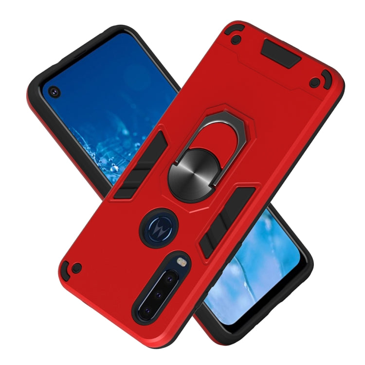 For Motorola Moto P40 Power 2 in 1 Armour Series PC + TPU Protective Case with Ring Holder