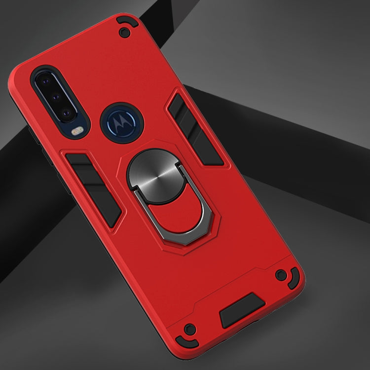 For Motorola Moto P40 Power 2 in 1 Armour Series PC + TPU Protective Case with Ring Holder