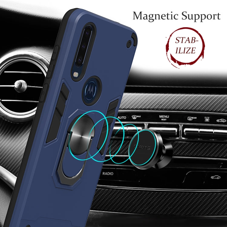 For Motorola Moto P40 Power 2 in 1 Armour Series PC + TPU Protective Case with Ring Holder