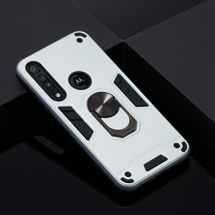For Motorola One Macro / Moto G8 Play 2 in 1 Armour Series PC + TPU Protective Case with Ring Holder