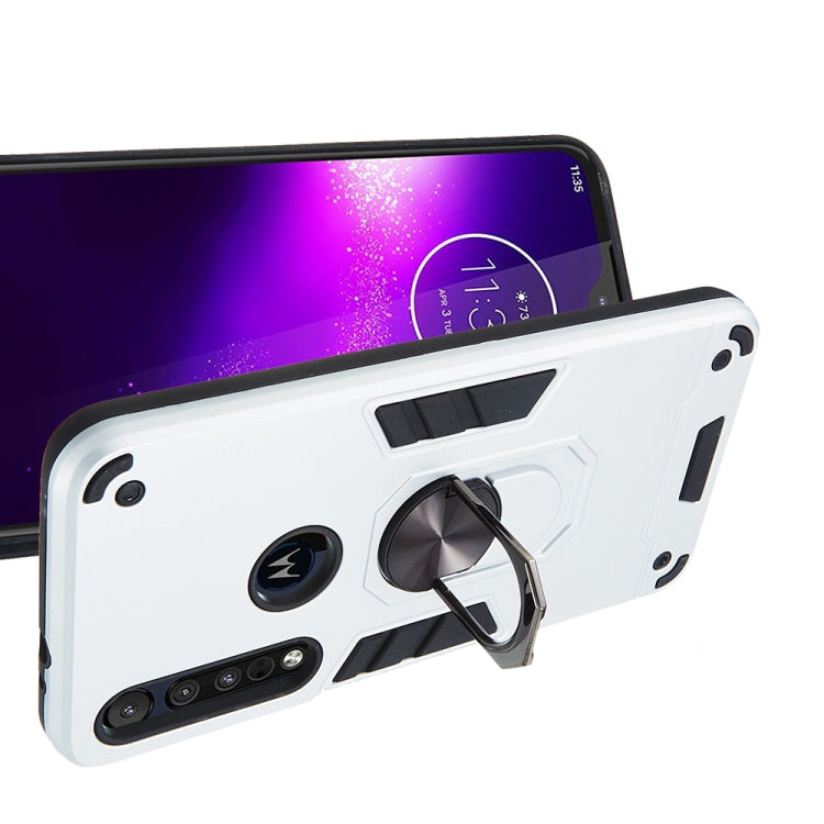 For Motorola One Macro / Moto G8 Play 2 in 1 Armour Series PC + TPU Protective Case with Ring Holder
