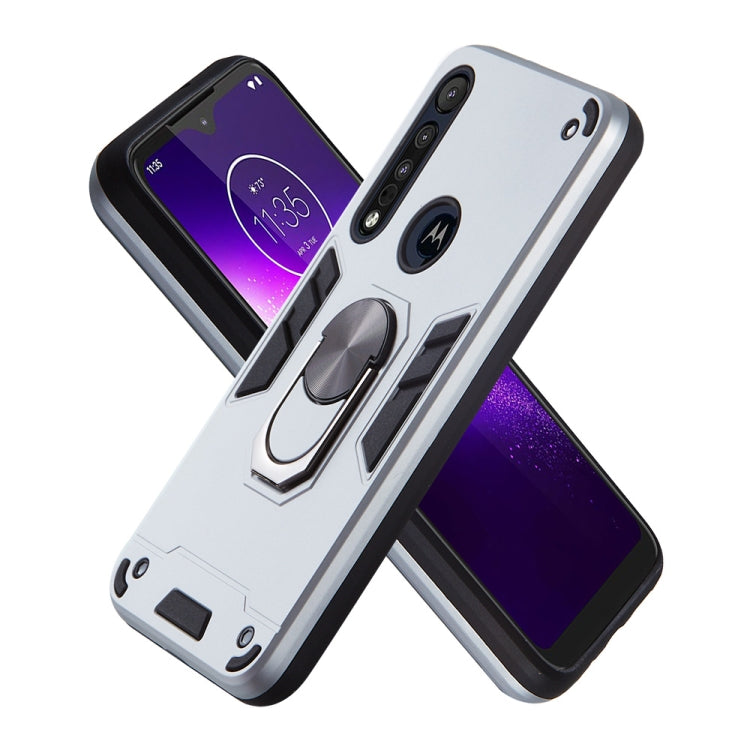 For Motorola One Macro / Moto G8 Play 2 in 1 Armour Series PC + TPU Protective Case with Ring Holder