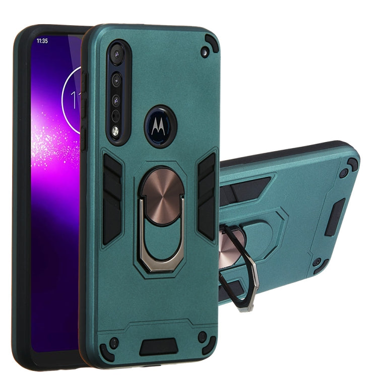 For Motorola One Macro / Moto G8 Play 2 in 1 Armour Series PC + TPU Protective Case with Ring Holder