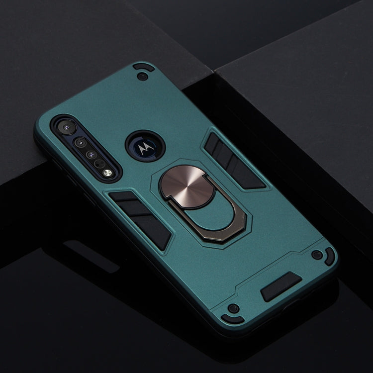 For Motorola One Macro / Moto G8 Play 2 in 1 Armour Series PC + TPU Protective Case with Ring Holder