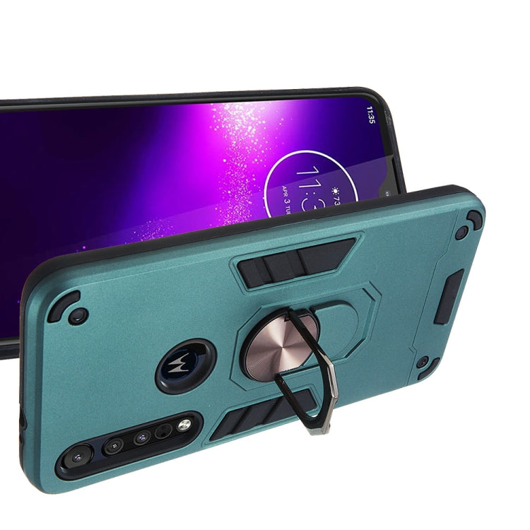 For Motorola One Macro / Moto G8 Play 2 in 1 Armour Series PC + TPU Protective Case with Ring Holder