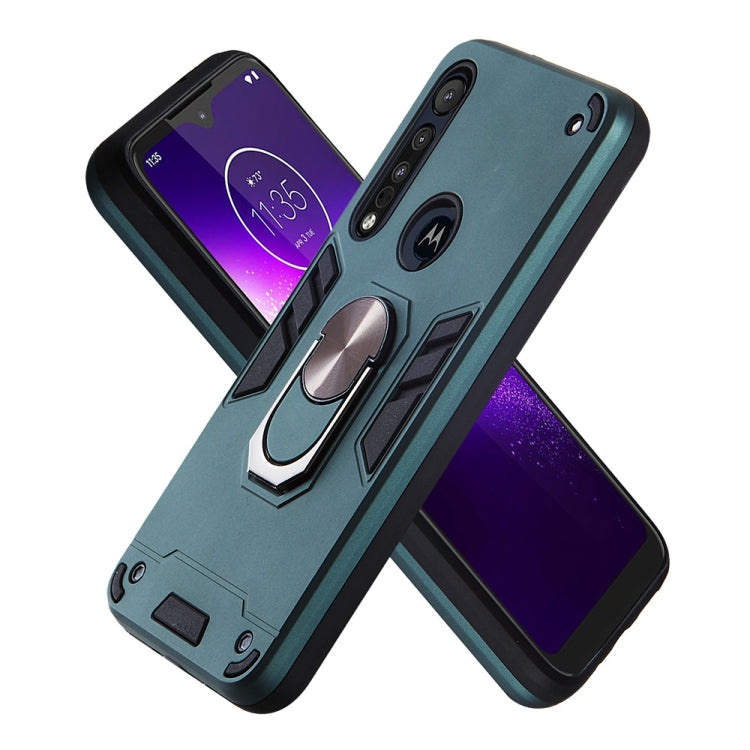 For Motorola One Macro / Moto G8 Play 2 in 1 Armour Series PC + TPU Protective Case with Ring Holder