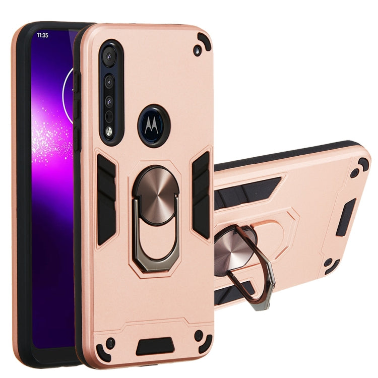 For Motorola One Macro / Moto G8 Play 2 in 1 Armour Series PC + TPU Protective Case with Ring Holder
