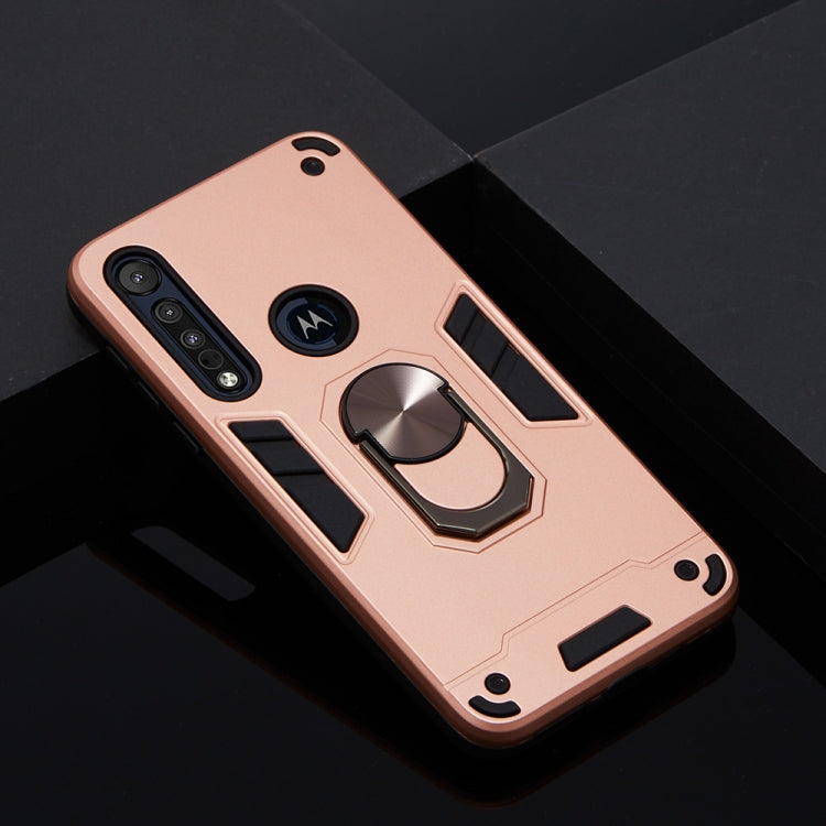 For Motorola One Macro / Moto G8 Play 2 in 1 Armour Series PC + TPU Protective Case with Ring Holder