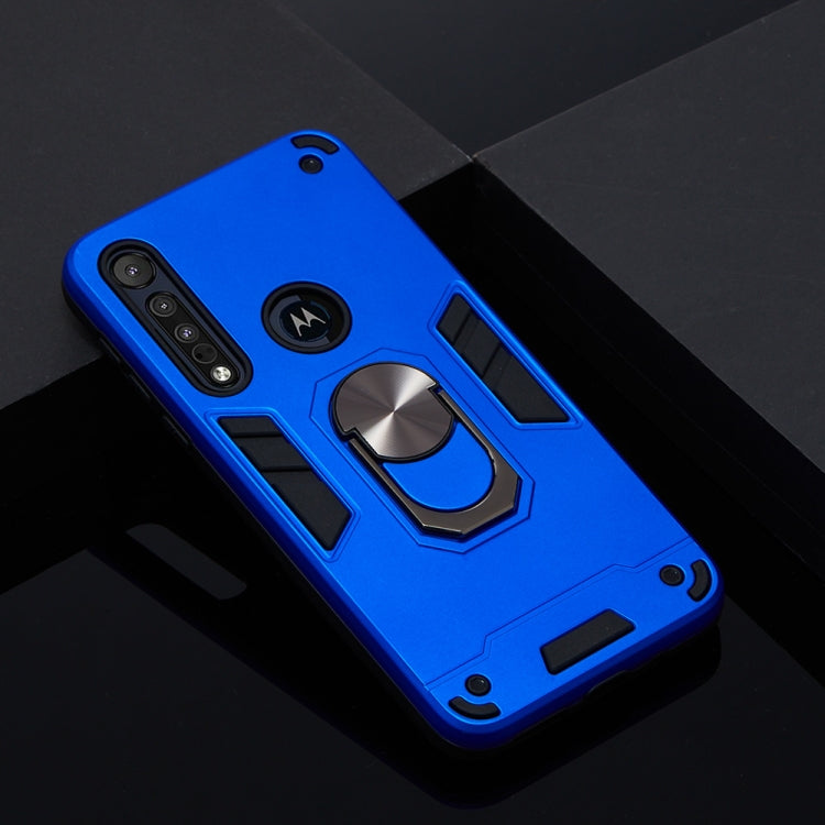 For Motorola One Macro / Moto G8 Play 2 in 1 Armour Series PC + TPU Protective Case with Ring Holder