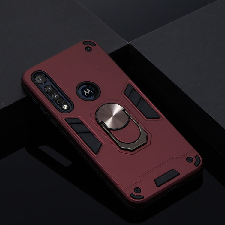For Motorola One Macro / Moto G8 Play 2 in 1 Armour Series PC + TPU Protective Case with Ring Holder