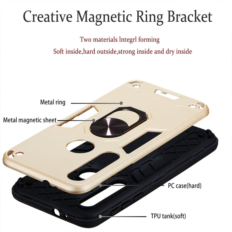 For Motorola One Macro / Moto G8 Play 2 in 1 Armour Series PC + TPU Protective Case with Ring Holder