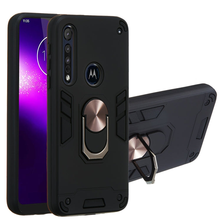 For Motorola One Macro / Moto G8 Play 2 in 1 Armour Series PC + TPU Protective Case with Ring Holder