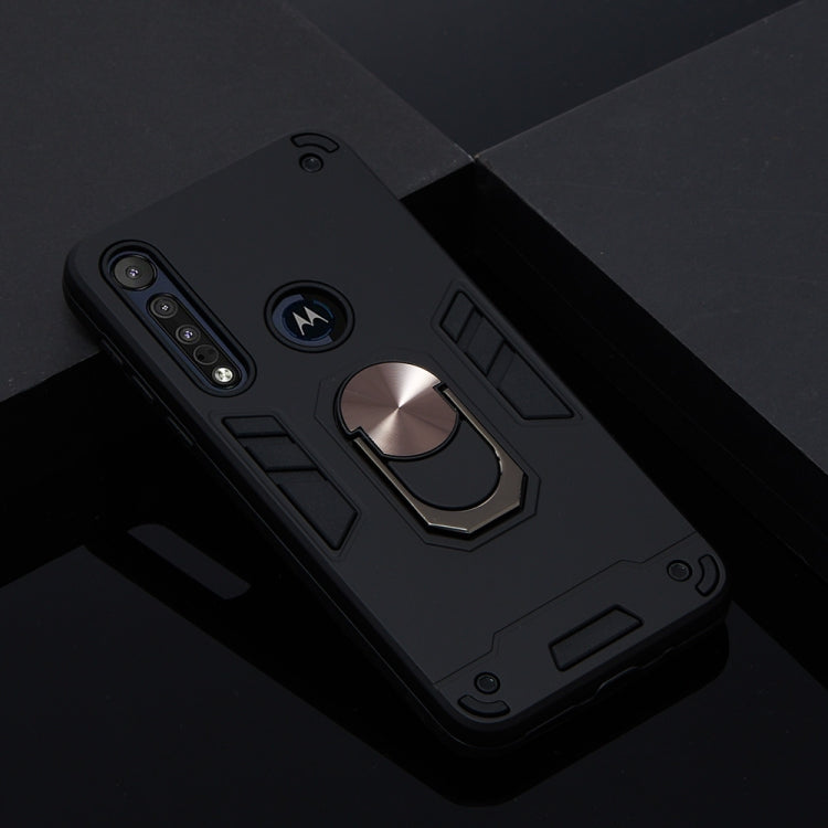 For Motorola One Macro / Moto G8 Play 2 in 1 Armour Series PC + TPU Protective Case with Ring Holder