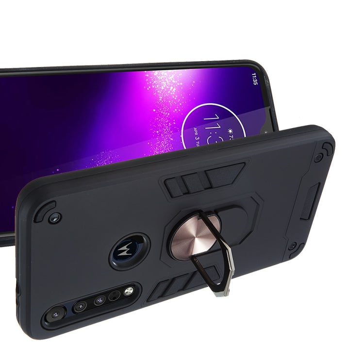 For Motorola One Macro / Moto G8 Play 2 in 1 Armour Series PC + TPU Protective Case with Ring Holder