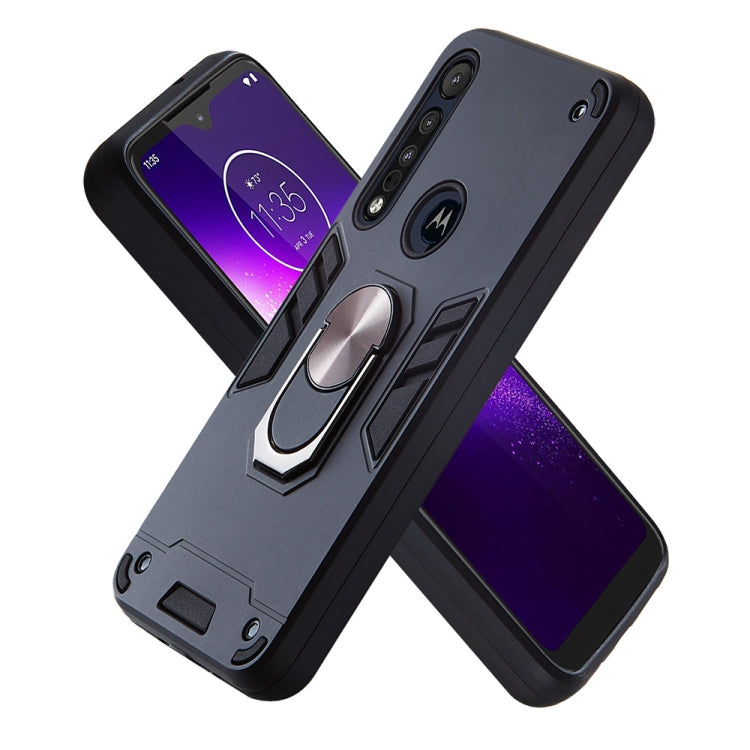 For Motorola One Macro / Moto G8 Play 2 in 1 Armour Series PC + TPU Protective Case with Ring Holder