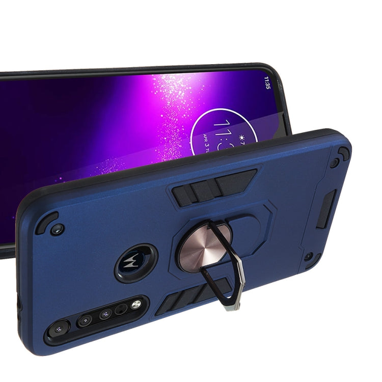 For Motorola One Macro / Moto G8 Play 2 in 1 Armour Series PC + TPU Protective Case with Ring Holder