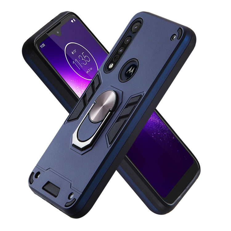 For Motorola One Macro / Moto G8 Play 2 in 1 Armour Series PC + TPU Protective Case with Ring Holder