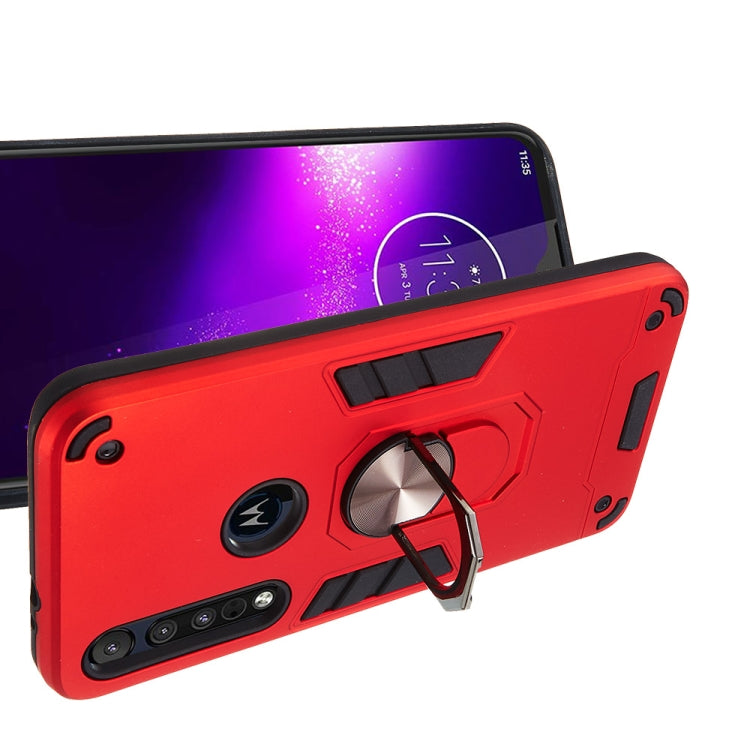 For Motorola One Macro / Moto G8 Play 2 in 1 Armour Series PC + TPU Protective Case with Ring Holder