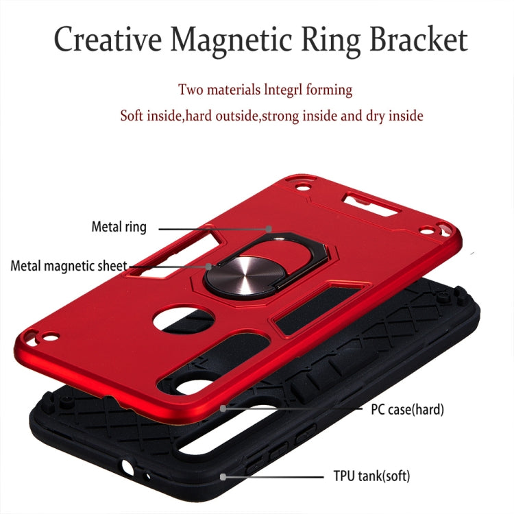 For Motorola One Macro / Moto G8 Play 2 in 1 Armour Series PC + TPU Protective Case with Ring Holder