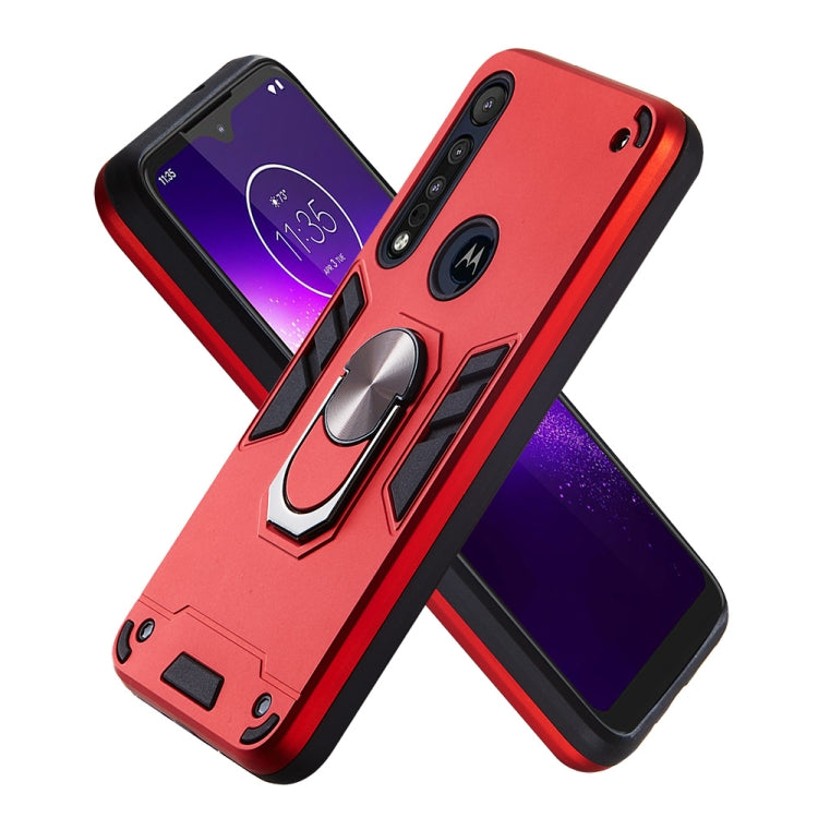 For Motorola One Macro / Moto G8 Play 2 in 1 Armour Series PC + TPU Protective Case with Ring Holder