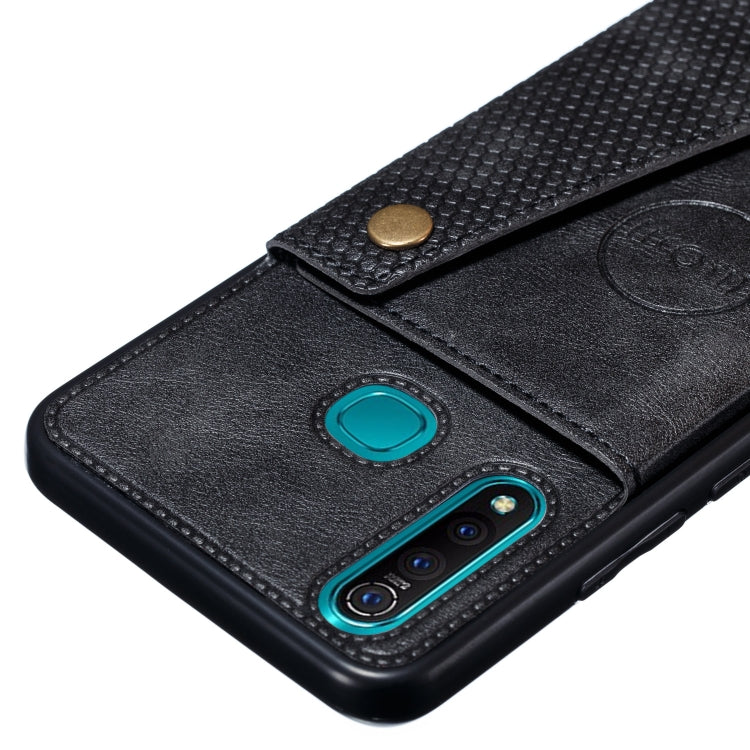 For vivo Y19 Double Buckle PU + TPU Shockproof Magnetic Protective Case with Card Slot