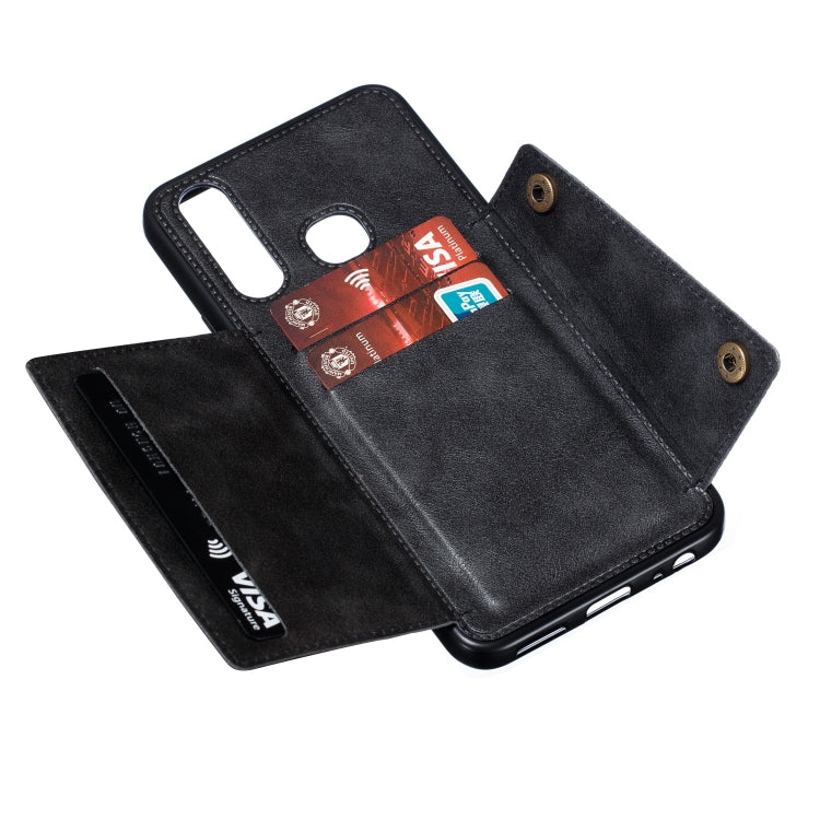 For vivo Y19 Double Buckle PU + TPU Shockproof Magnetic Protective Case with Card Slot